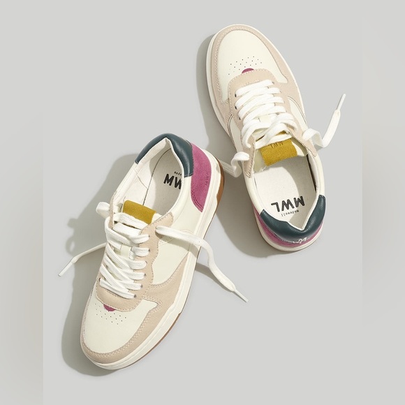 Madewell Court Low-Top Sneakers in Washed Nubuck and Suede, NH194, Sz 6 - Picture 2 of 5